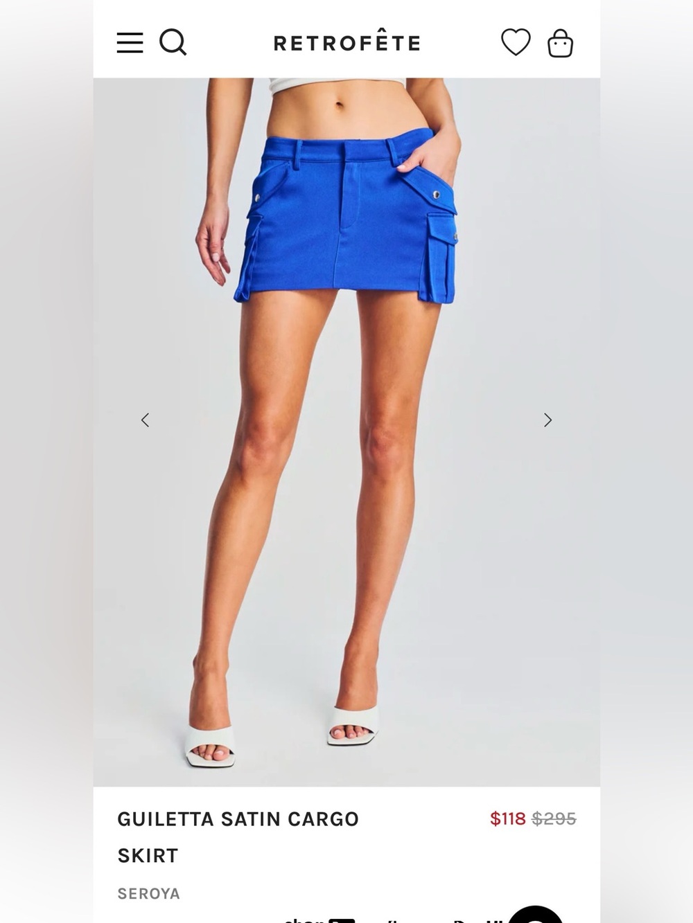 Retrofête Satin Cargo Skirt
